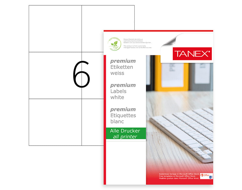 ETICHETE 6/A4 105*99MM COLTURI DREPTE 100/TOP TANEX ETICHETE 6/A4 105*99MM COLTURI DREPTE 100/TOP TANEX